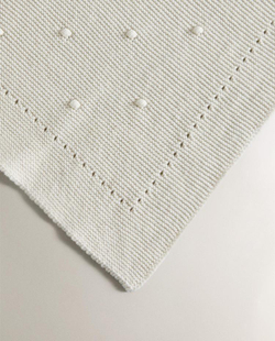 ZARA HOME ДЕТСКИЙ ВЯЗАНЫЙ ПЛЕД, ЭКРЮ
