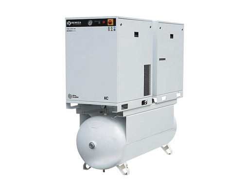 Спиральный компрессор Remeza КС10-10-500Т: 2 компрессора и 2 двигателя на ресивере 500л.