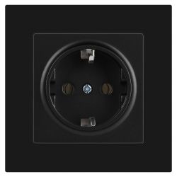 Розетка Intro Accent 6-202-05 2P+E Schuko 16А-250В IP20 СУ AL/CU антрацит