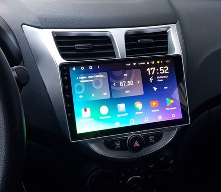 Магнитола для Hyundai Solaris (рамка серебро) 2010-2016 - Vaycar VA23-0067 на Android 13, 8-ядер, 4G SIM-слот