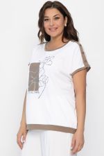 Блуза Чарли (бело-коричневая) Б13801-20М LT Collection