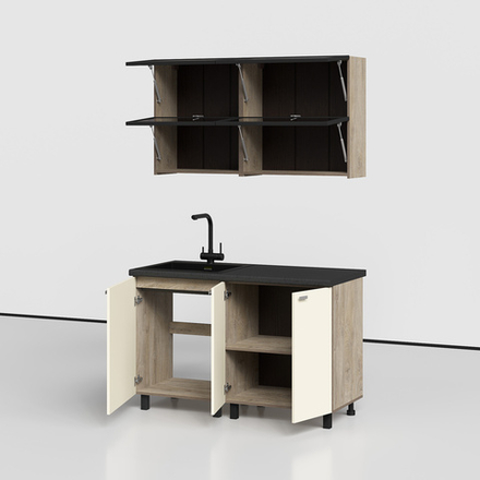 Этна-Алебастр Набор мебели для кухни (комплектация №6) 1300мм