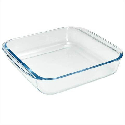 Форма для запекания квадратная 1,8 л, 24,5×21,9×5,1 см из жаропрочного стекла РК-0100 "ЗАБАВА"