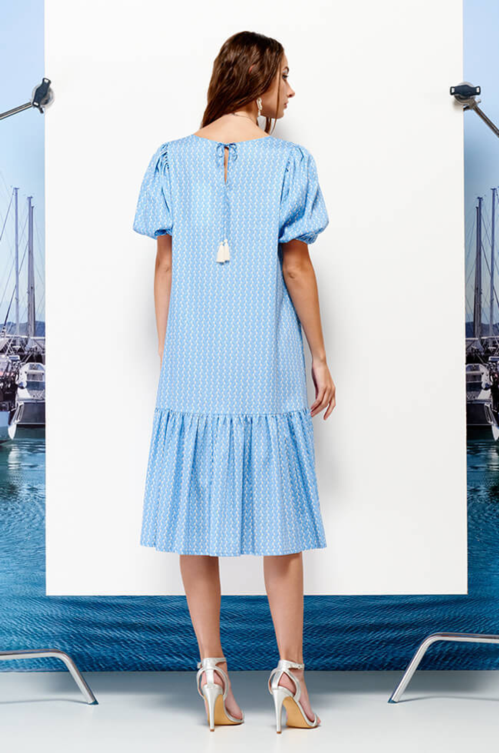 51364 Платье женское (голубой принт)