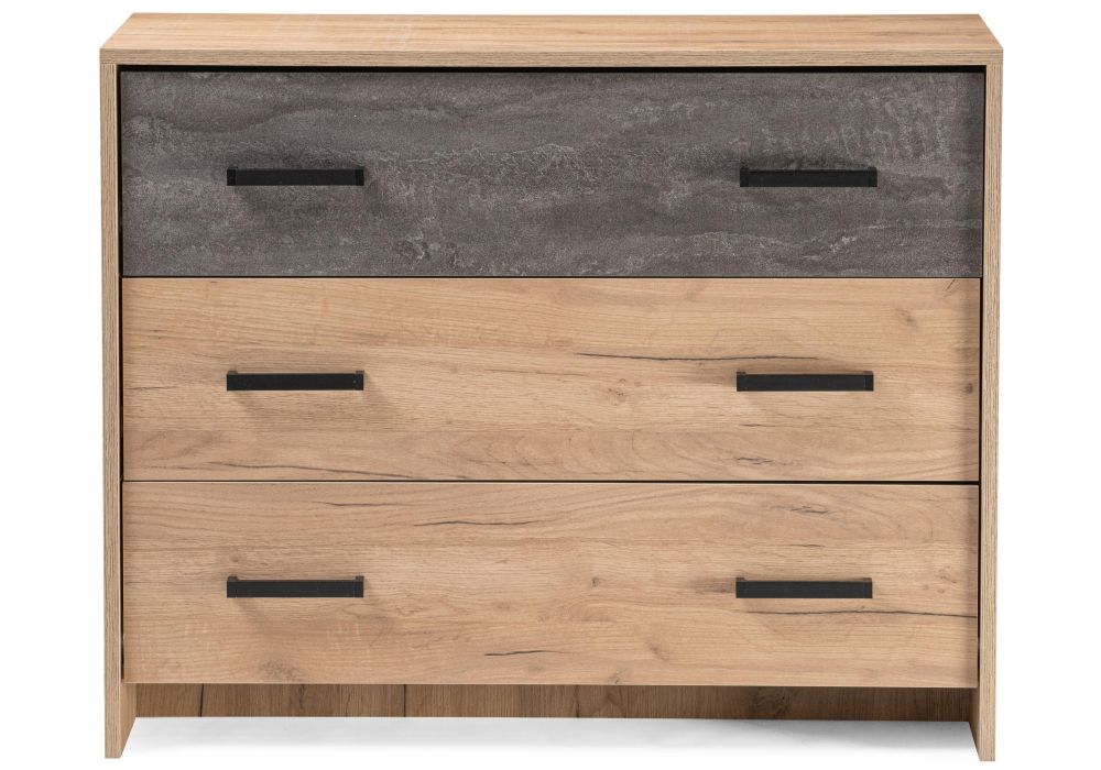 Комод Taika дуб золотой / камень темный