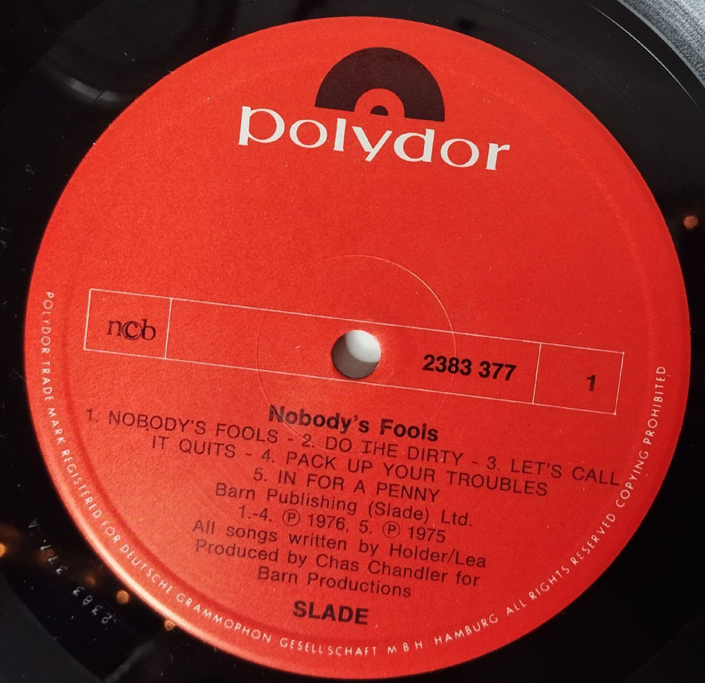 Винтажная виниловая пластинка LP Slade Nobodys Fools (Sweden 1976)