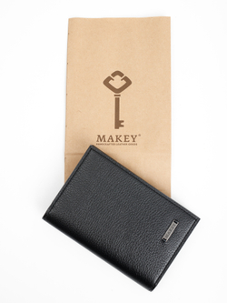 Обложка для паспорта с карманами «Классика». Цвет черный