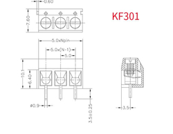 Клемма синяя KF301-4P