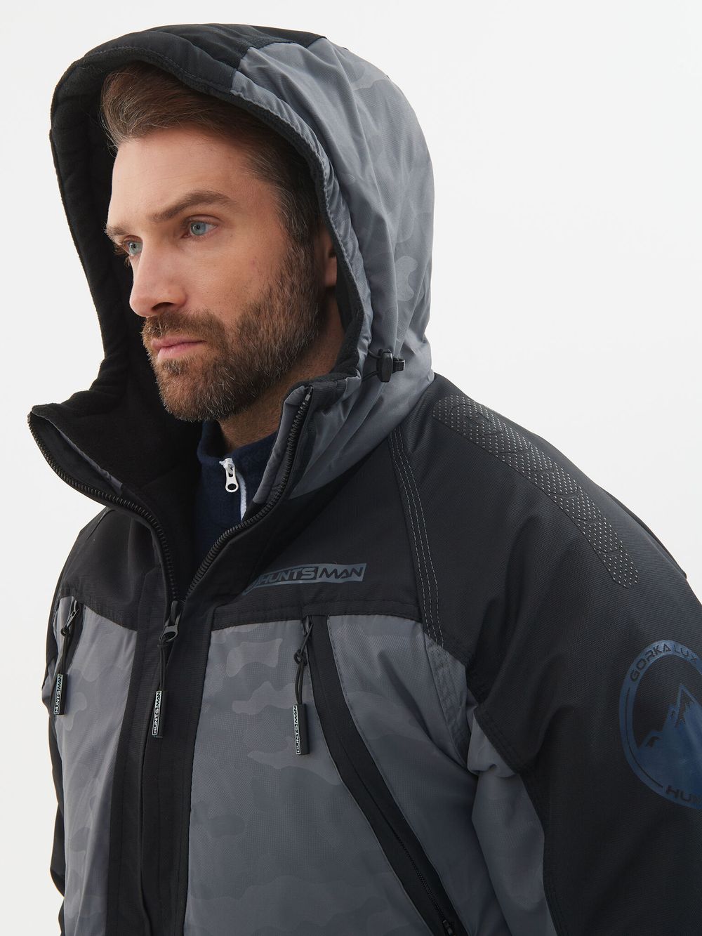 Костюм зимний Горка-Люкс ткань Breathable Camo цвет Серый