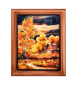 AMB-74/31 Картина «Красота природы» (с янтарной крошкой) дер.краш.рамка 12х15