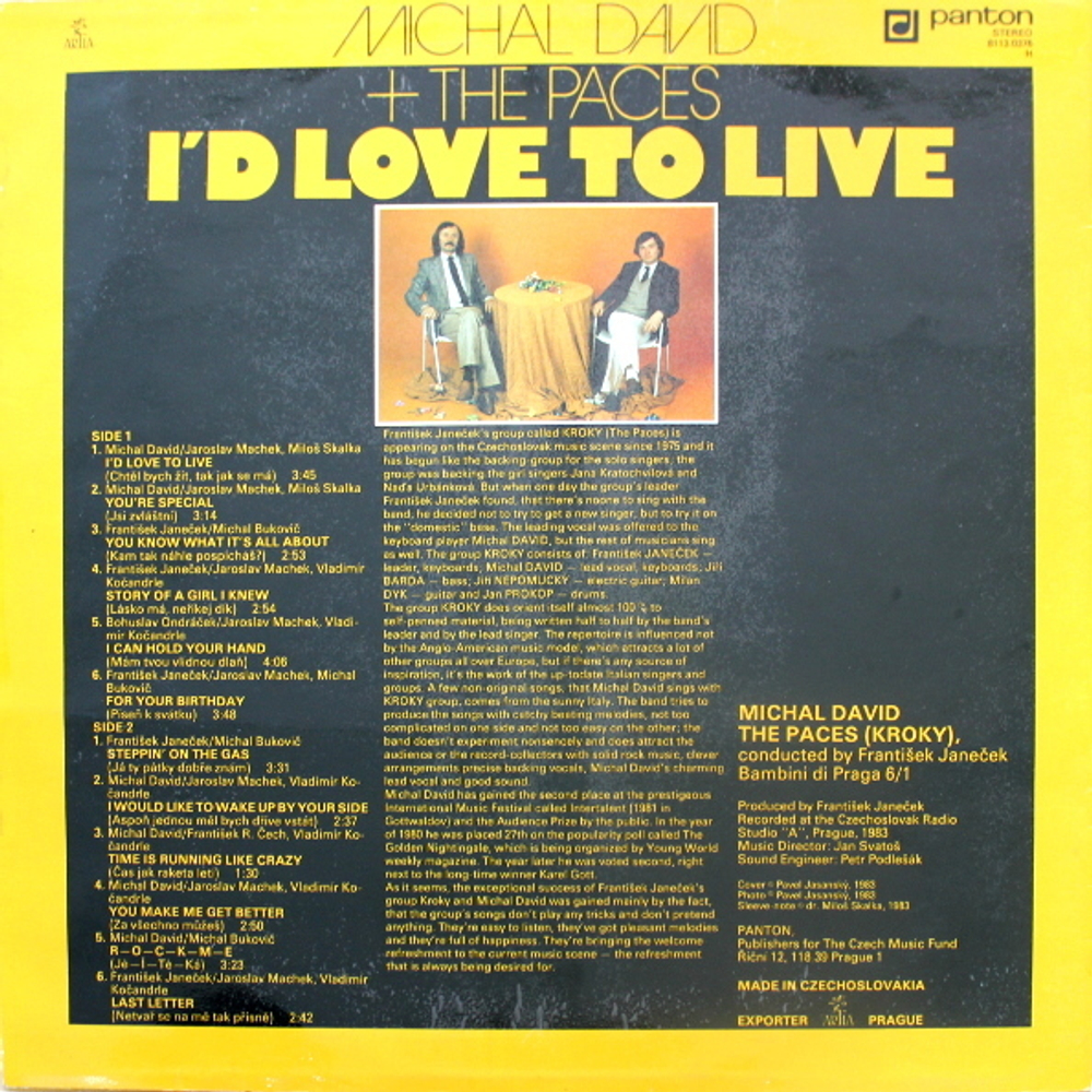 Michal David & The Paces? / I'd Love To Live (LP)