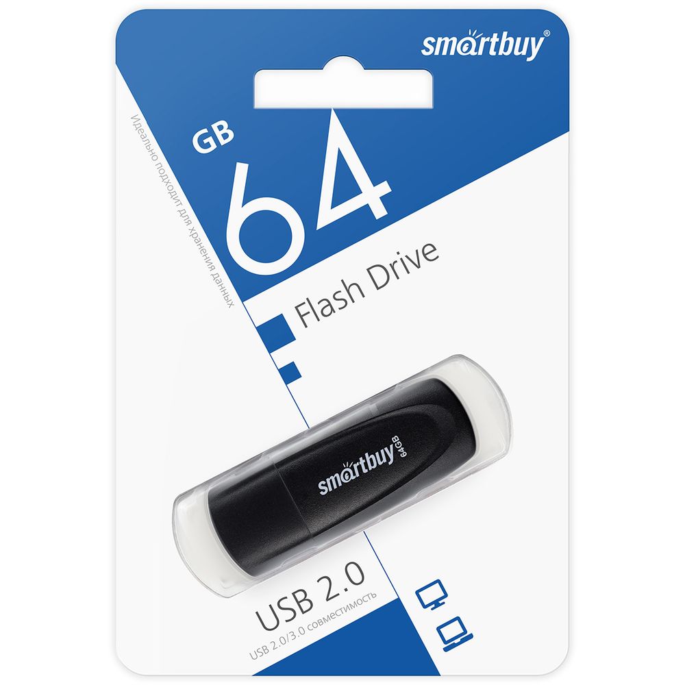 USB карта памяти 64ГБ Smart Buy Scout (черный)