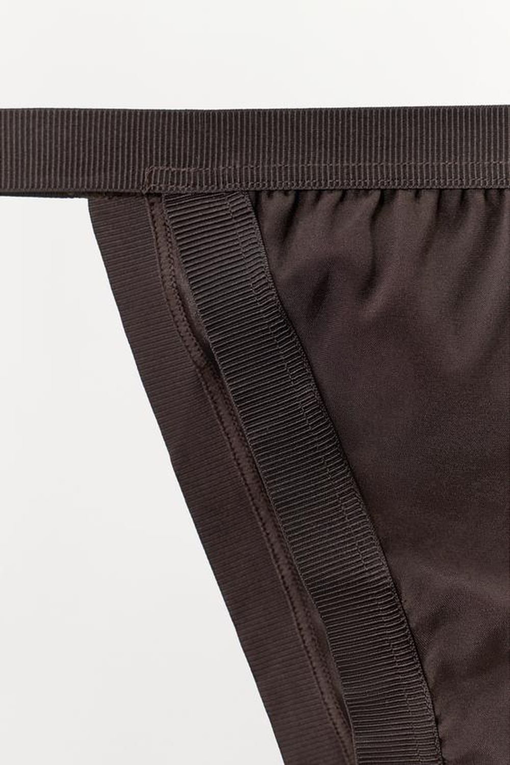 ZARA ТРУСЫ ИЗ СМЕСИ ШЕЛКА С РЕЗИНКАМИ, ТЕМНО-КОРИЧНЕВЫЙ