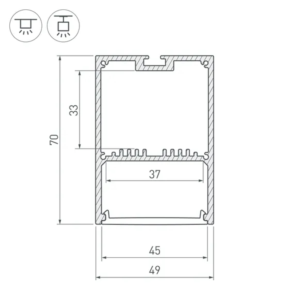Профиль с экраном SL-LINE-4970-2500 WHITE+OPAL (Arlight, Алюминий) 036305