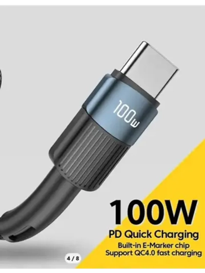 Длинный кабель Type C 100W, 5А, для ноутбука и смартфонов 2м