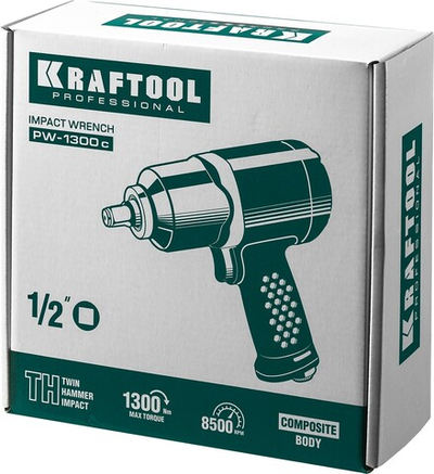 KRAFTOOL PW-1300c, 1/2″, 1300 Н·м, ударный пневматический гайковерт (64205)