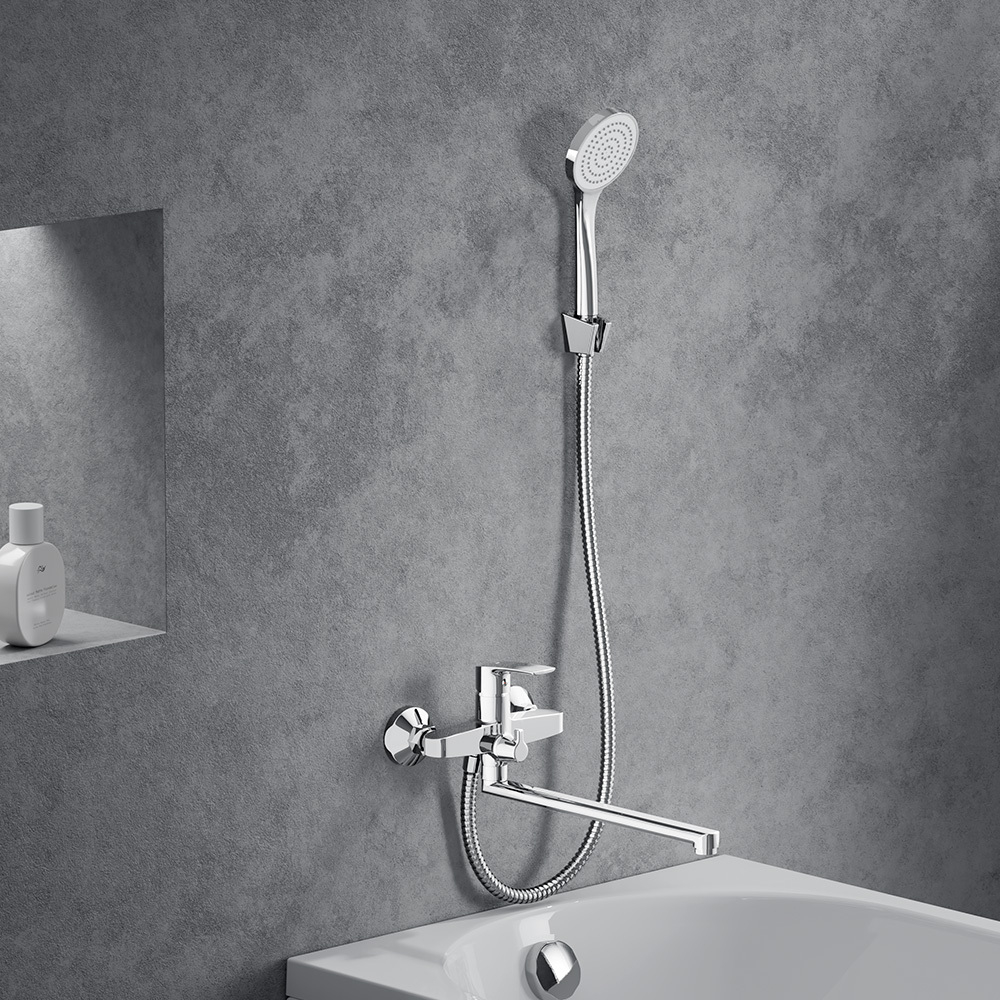 Смеситель для ванной и душа с длинным изливом и душевым набором Damixa Eclipse 2.0 489500000