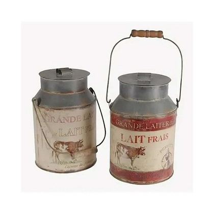 Бидон Счастливый бычок в винтажном стиле 27 см