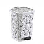 Мусорное ведро с педалью 6 лт АЖУРНОЕ белый