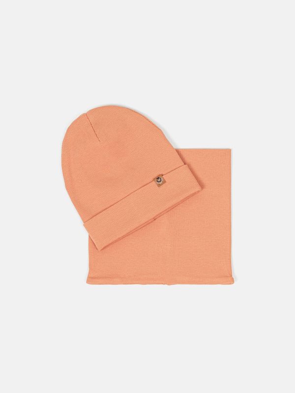 Шапка и снуд трикотажные двухслойные 