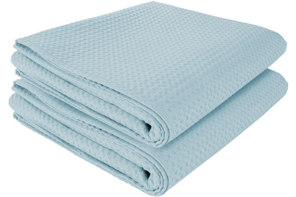 Комплект полотенец вафельных Home One 80х150 (2шт), голубой