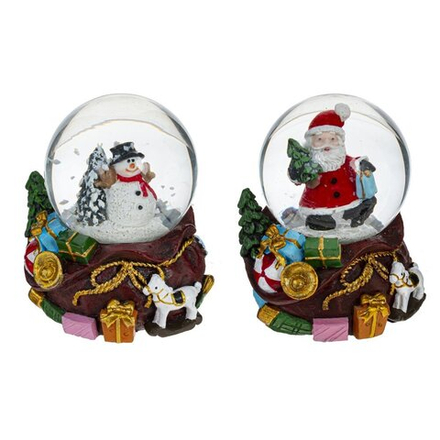 GAEM Фигурка декор в стеклянном шаре с эффектом вьюги "Дед Мороз", D4,5 см, L5,5 W5 H6 см, 2в.
