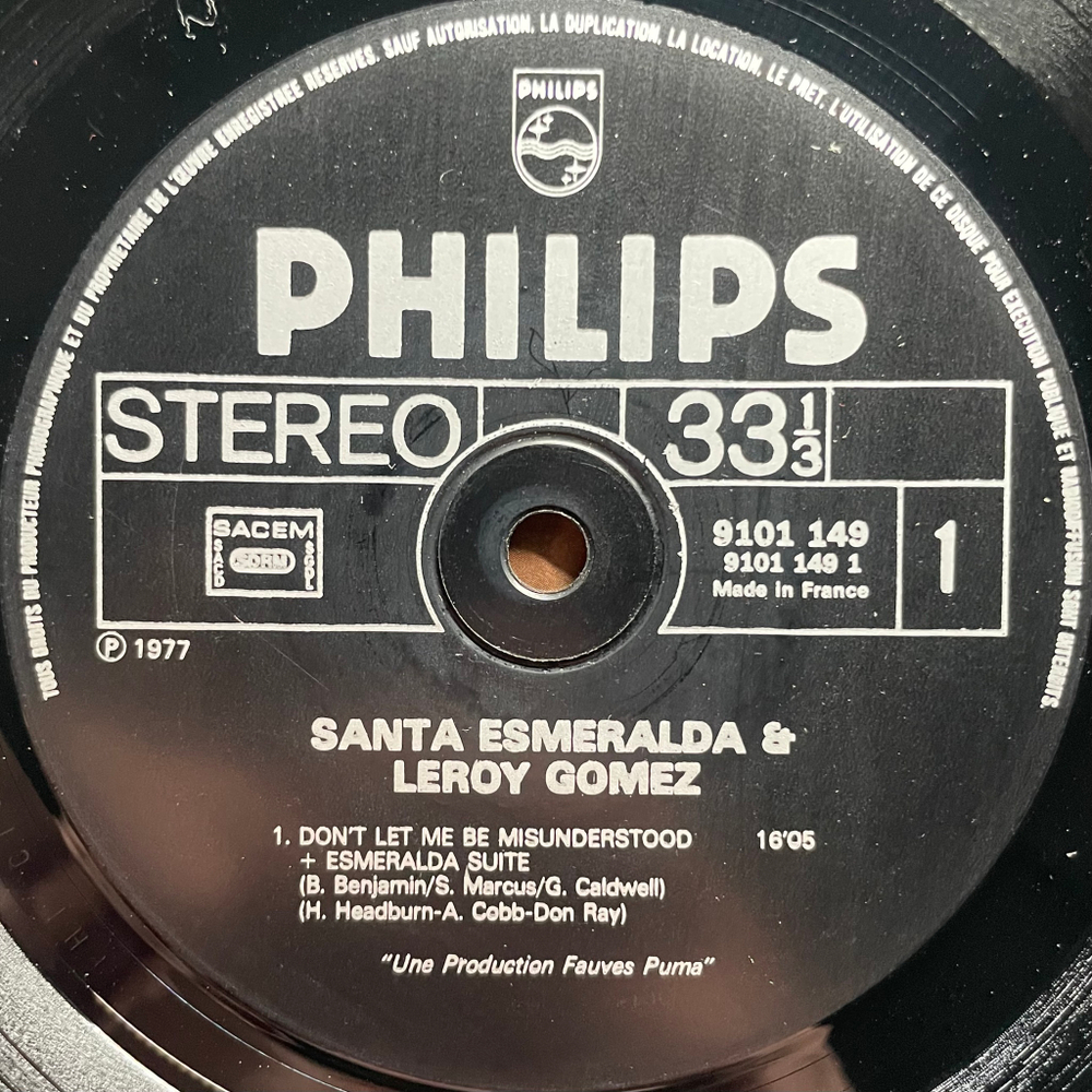 Santa Esmeralda Starring Leroy Gomez ‎– Don't Let Me Be Misunderstood (Франция 1977г.)