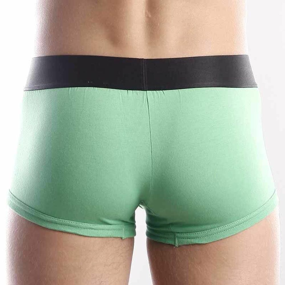 Мужские трусы боксеры зеленые с черной резинкой Calvin Klein Steel Green Black Waistband Boxer