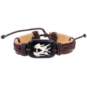 Фенечка - 23 Близнецы (коричневая нить)