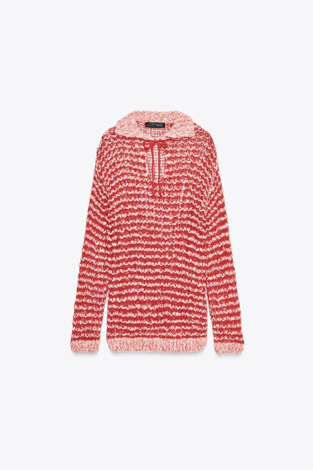 ZARA ТРИКОТАЖНЫЙ СВИТЕР ПОЛО, КРАСНЫЙ