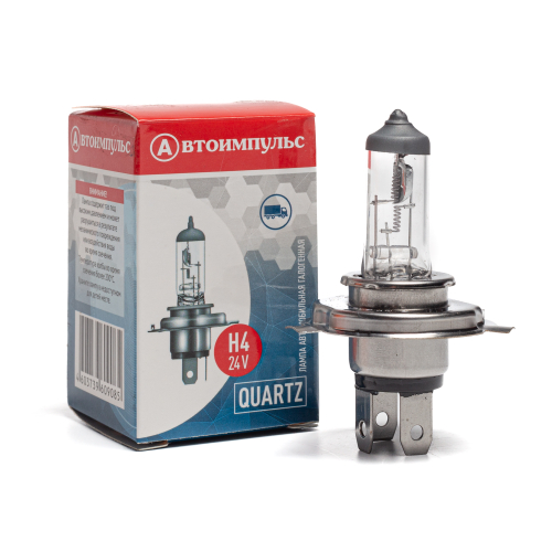 H4 24-75/70 (43ц) Автолампа галогенная H4, 24 В, 75/70 Вт, P43t Автоимпульс