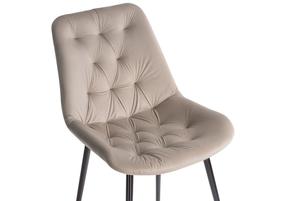 Стул на металлокаркасе Гояр светло-коричневый / черный глянец