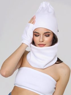 Шапка бини с начесом для хвоста, дред и кос