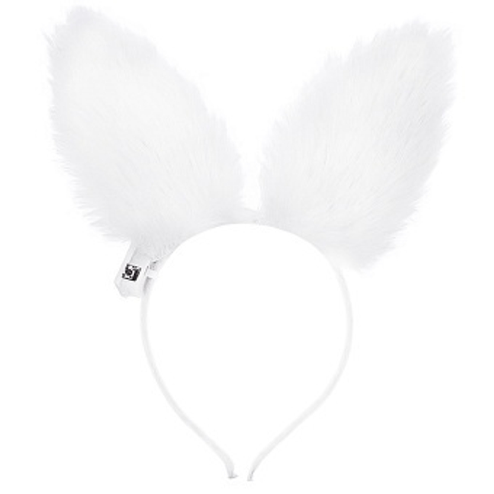 Светодиодный ободок Зайка Пушистые ушки Белый