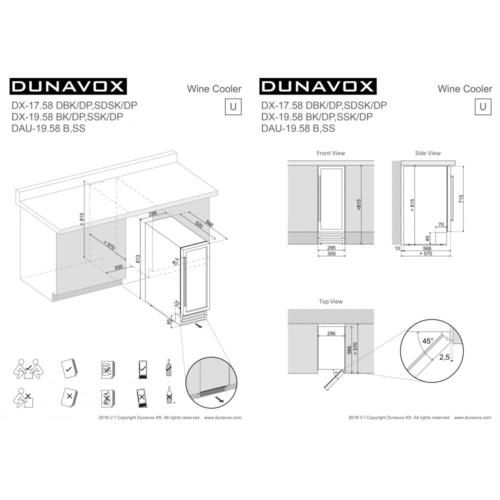 Винный шкаф DUNAVOX DAU-19.58B