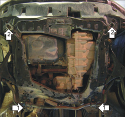 Защита стальная 2 мм Д, КПП Honda CR-V MOTODOR.00824