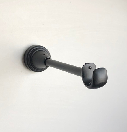 Кронштейн открытый стеновой d16 однорядный, цвет черный матовый