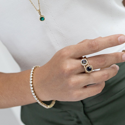 Браслет Qudo CASSIO 18 cm Cristal-Gold 102028/30-1816