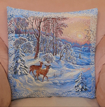 Декоративный гобеленовый чехол для интерьерной подушки Олени 47*47