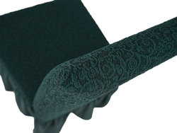 Чехол на стул с оборкой Жаккард, цвет Изумрудный, Набор 6 шт.
