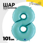 Шар фольгированный Цифра 8 101 см (Голубой)