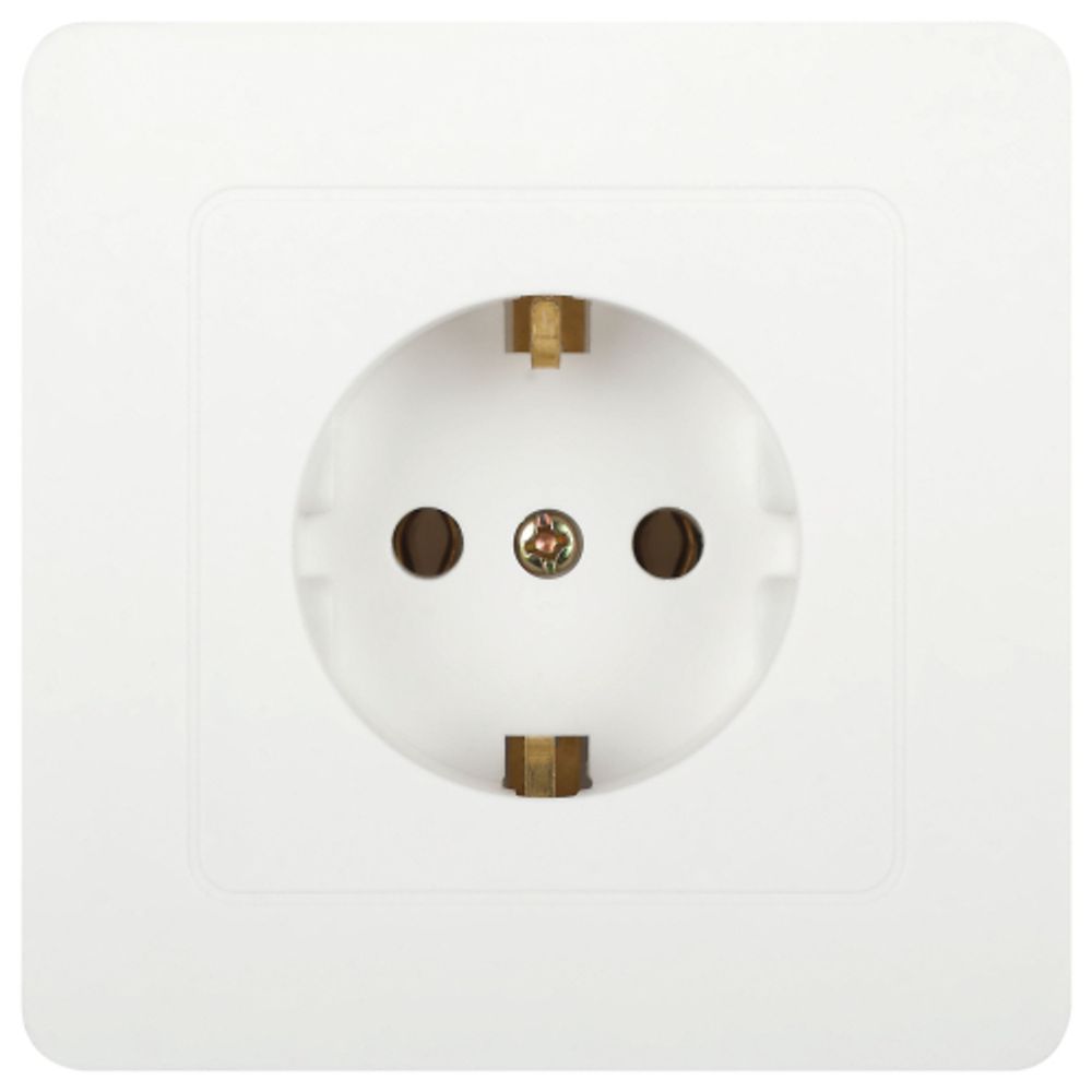 Розетка Intro Style 7-202-01 с заземлением 2P+E Schuko, 16А-250В, IP20, СУ, белый | Intro