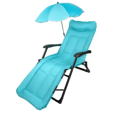 Шезлонг складной (голубой) (в комплекте с зонтом) WMC TOOLS WMC-FG-HY-8000LB-Z