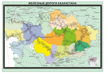 Железные  дороги Казахстана , размер 1,5 х 2,3 м, 2024 год