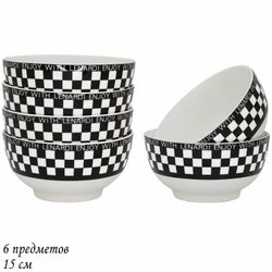 Lenardi 205-422 Набор из 6 салатников 15х6,5см ENJOY в под.уп.(х6)Фарфор