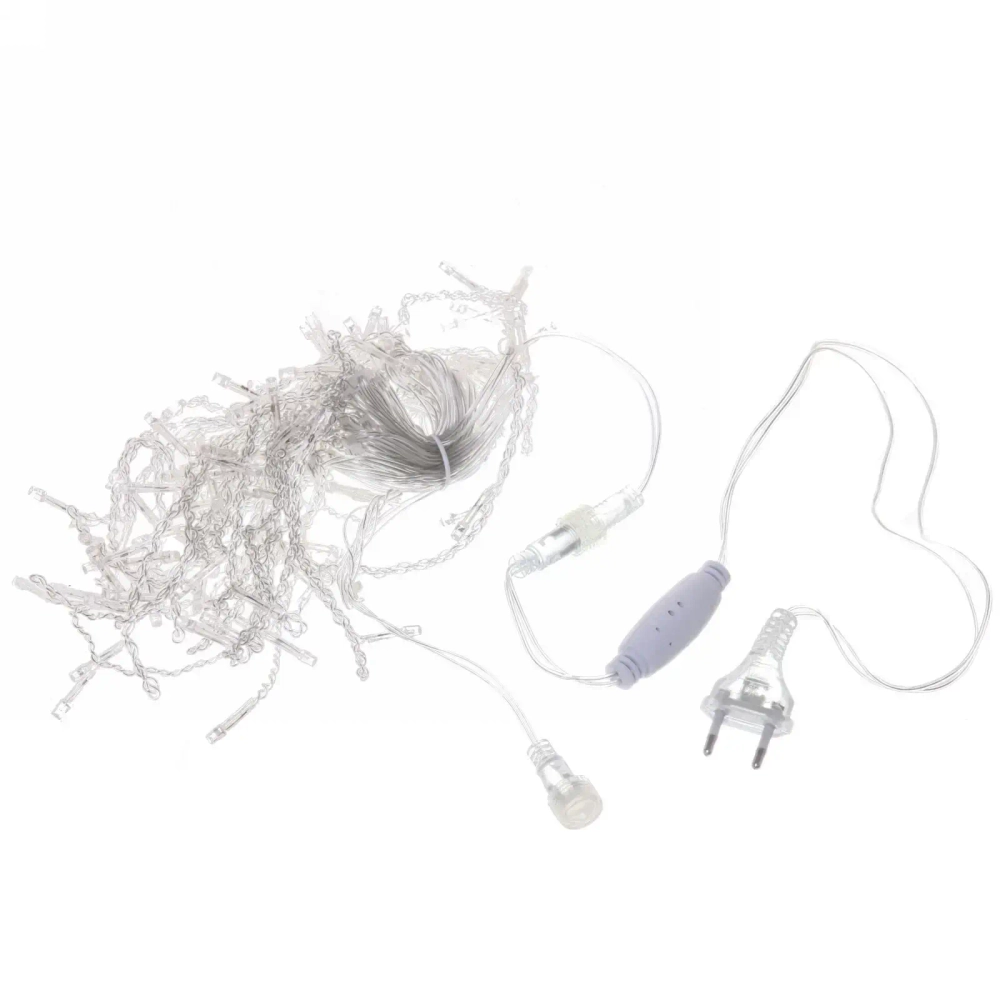 Гирлянда для дома БАХРОМА «Мерцание» ш3м* в30/50см 120 ламп LED, прозрачн.провод, авторежим, IP-20, Синий/Белый мерцает (возможность соединения)