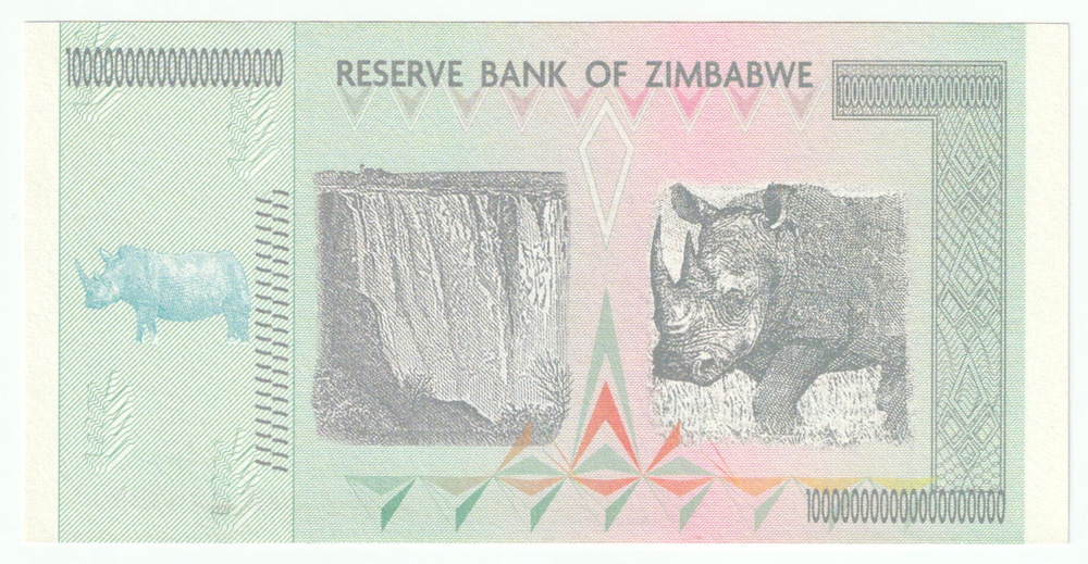 Zimbabwe, 100 000 000 000 000 000 000 Dollars, 2008, UNC