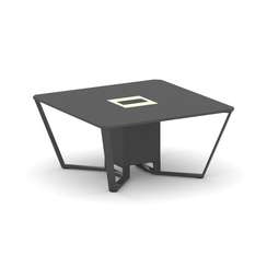 Steel Meet Стол переговорный квадратный KM-PR.B.SP-08 Антрацит/Ваниль Глянец/Металл Антрацит 1600*16