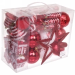 Набор елочных украшений «Зимний калейдоскоп» (в наборе 53 шт), Красный/Белый