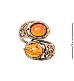 AM-2441 Кольцо «Зачарованные» (латунь, янтарь)